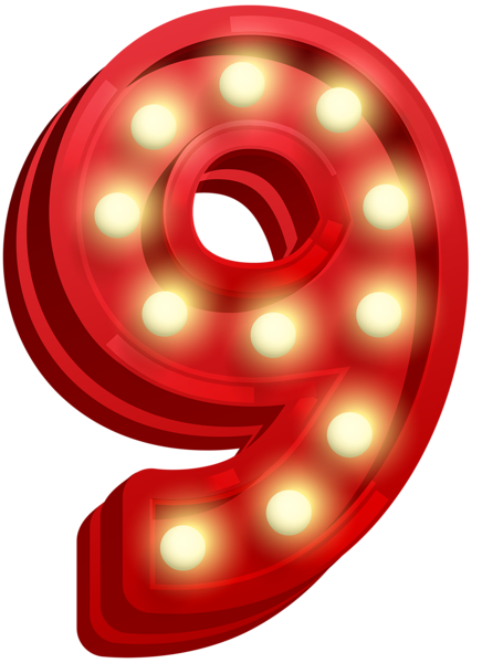 This png image - Number Nine Glowing PNG Clip Art Image, is available for free download