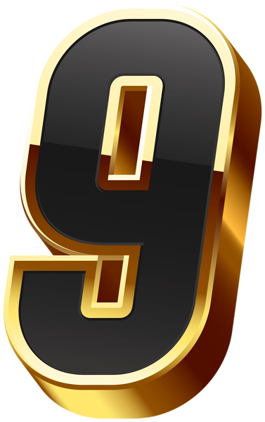 This png image - Number Nine Gold Black Transparent Image, is available for free download
