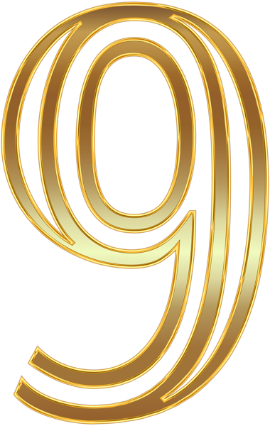 This png image - Number Nine Gold PNG Clip Art Image, is available for free download