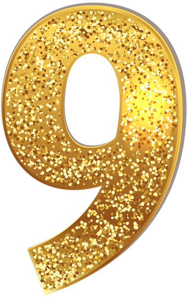 Number Nine Gold Shining PNG Clip Art Image | Gallery Yopriceville ...