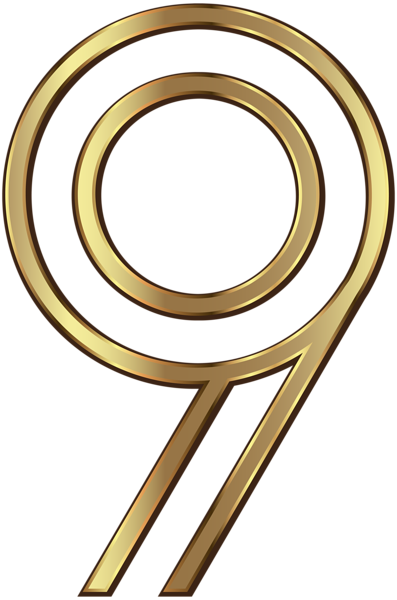 This png image - Number Nine Golden PNG Clip Art Image, is available for free download