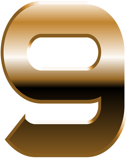 This png image - Number Nine Golden Transparent Image, is available for free download