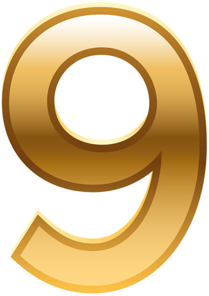 This png image - Number Nine Golden Transparent PNG Image, is available for free download