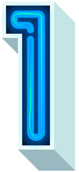 This png image - Number One Neon Blue PNG Clip Art Image, is available for free download