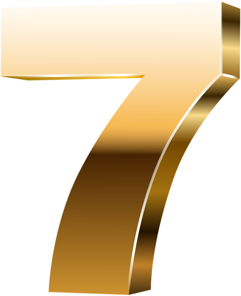 This png image - Number Seven 3D Gold PNG Clip Art Image, is available for free download
