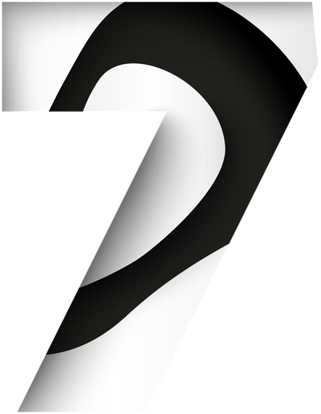 Number Seven Black White Png Clip Art Image