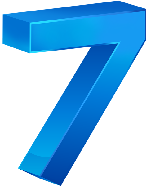This png image - Number Seven Blue Transparent PNG Clip Art, is available for free download