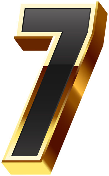 This png image - Number Seven Gold Black Transparent Image, is available for free download