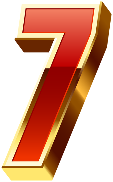 This png image - Number Seven Gold Red Transparent Image, is available for free download