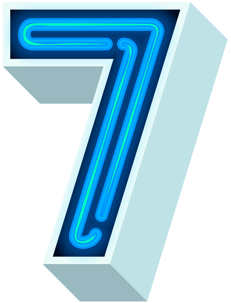This png image - Number Seven Neon Blue PNG Clip Art Image, is available for free download