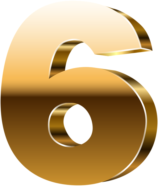 This png image - Number Six 3D Gold PNG Clip Art Image, is available for free download
