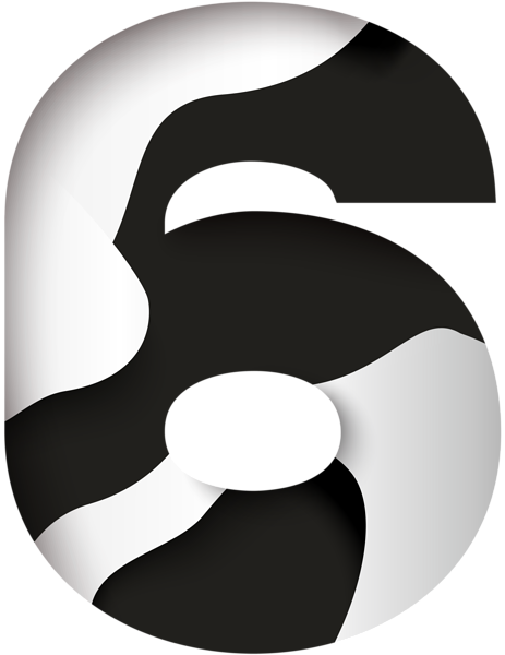 This png image - Number Six Black White PNG Clip Art Image, is available for free download