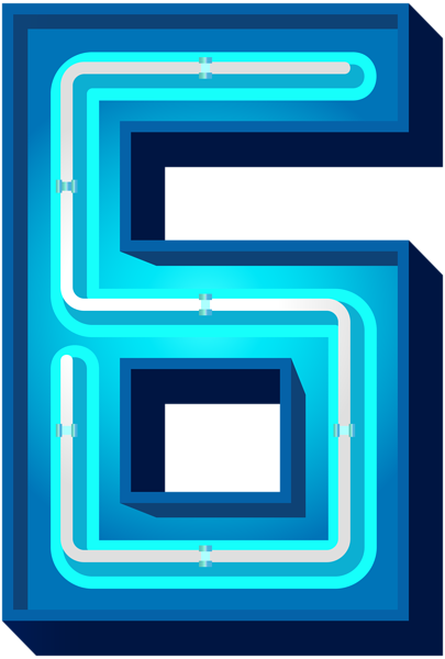 This png image - Number Six Blue Neon PNG Clip Art Image, is available for free download