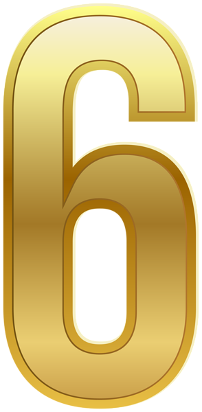 This png image - Number Six Gold Classic PNG Clip Art Image, is available for free download