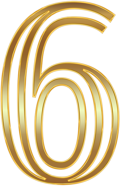 This png image - Number Six Gold PNG Clip Art Image, is available for free download