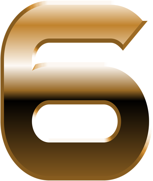 This png image - Number Six Golden Transparent Image, is available for free download
