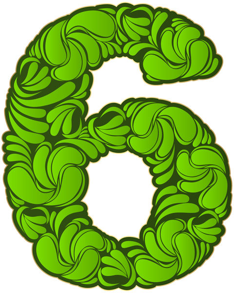 This png image - Number Six Green Transparent PNG Image, is available for free download