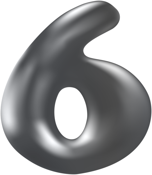 This png image - Number Six Silver Transparent PNG Clip Art, is available for free download