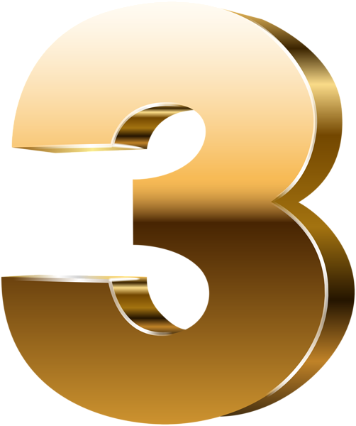 This png image - Number Three 3D Gold PNG Clip Art Image, is available for free download