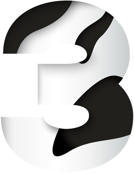 This png image - Number Three Black White PNG Clip Art Image, is available for free download