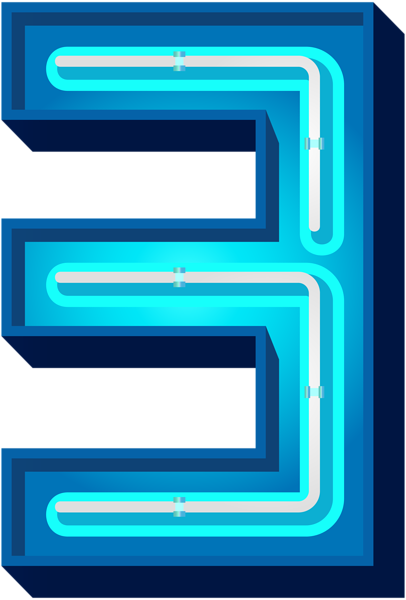 This png image - Number Three Blue Neon PNG Clip Art Image, is available for free download