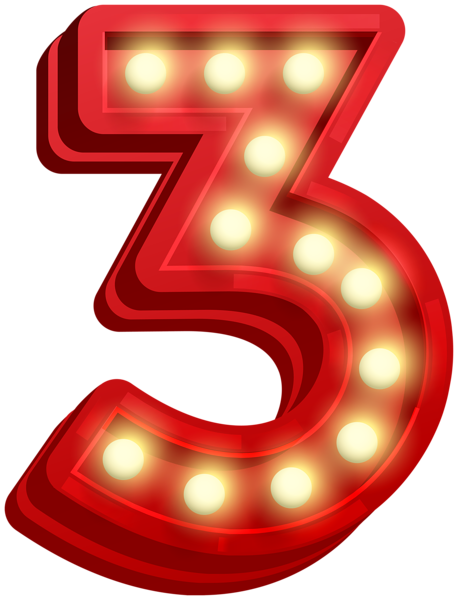 This png image - Number Three Glowing PNG Clip Art Image, is available for free download