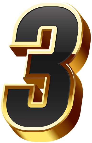 This png image - Number Three Gold Black Transparent Image, is available for free download