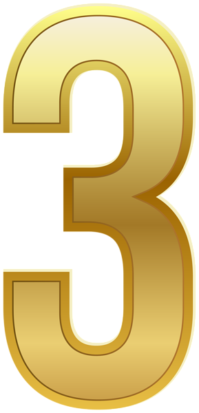 This png image - Number Three Gold Classic PNG Clip Art Image, is available for free download
