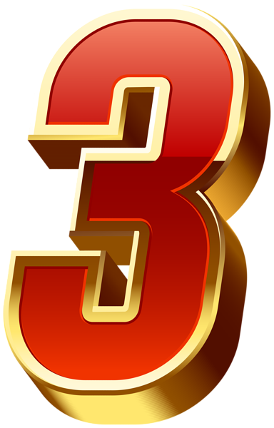 This png image - Number Three Gold Red Transparent Image, is available for free download