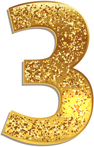 This png image - Number Three Gold Shining PNG Clip Art Image, is available for free download
