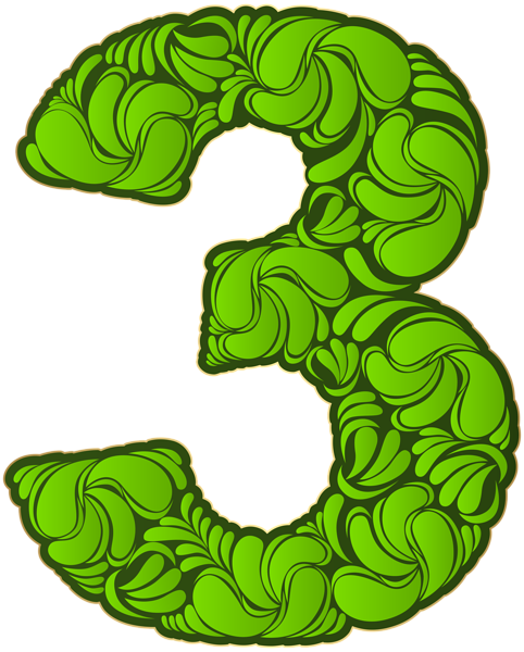 This png image - Number Three Green Transparent PNG Image, is available for free download