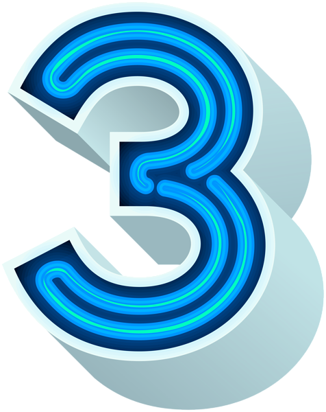 This png image - Number Three Neon Blue PNG Clip Art Image, is available for free download