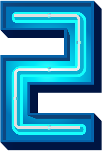 This png image - Number Two Blue Neon PNG Clip Art Image, is available for free download