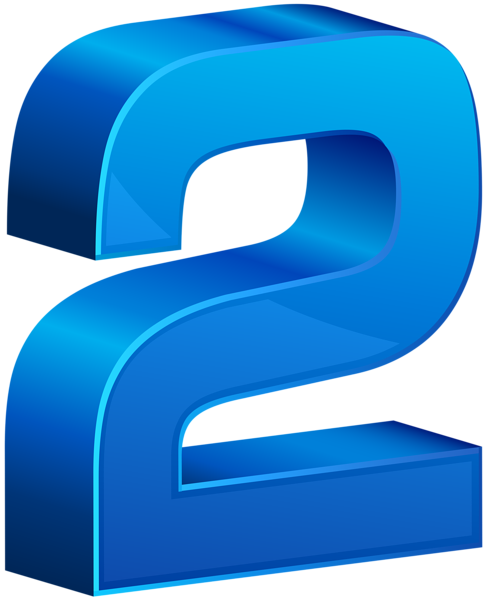 Number Two Blue Transparent Png Clip Art