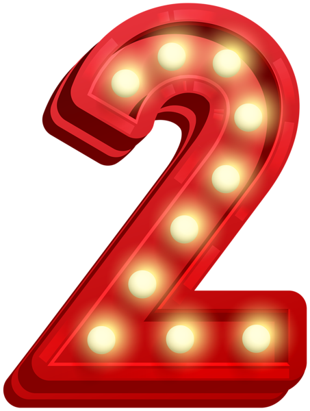 Number Two Glowing Png Clip Art Image