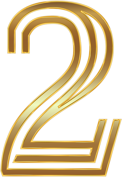 This png image - Number Two Gold PNG Clip Art Image, is available for free download