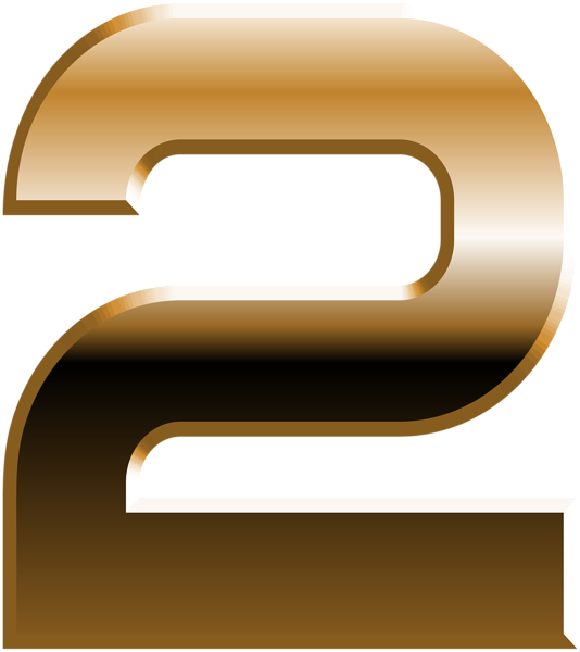 This png image - Number Two Golden Transparent Image, is available for free download