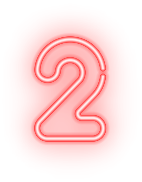 This png image - Number Two Neon Transparent PNG Image, is available for free download