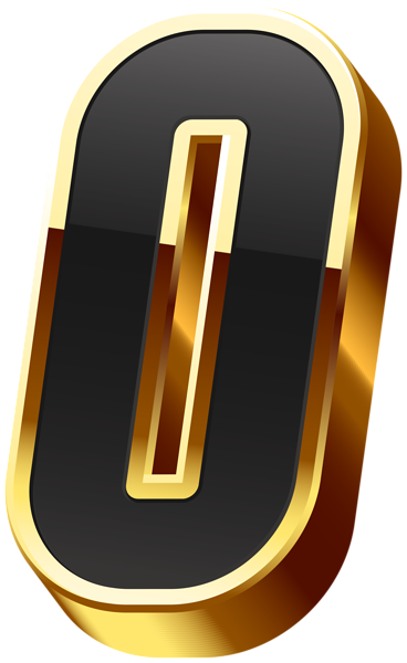 This png image - Number Zero Gold Black Transparent Image, is available for free download