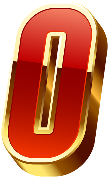 This png image - Number Zero Gold Red Transparent Image, is available for free download