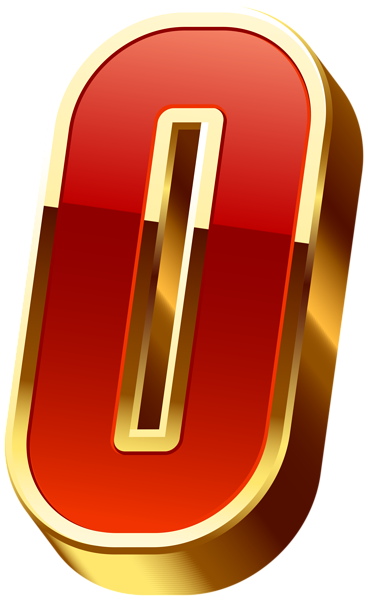 Number Zero Gold Red Transparent Image