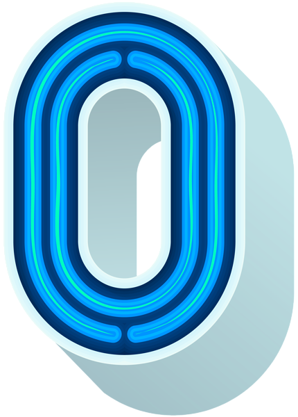 This png image - Number Zero Neon Blue PNG Clip Art Image, is available for free download