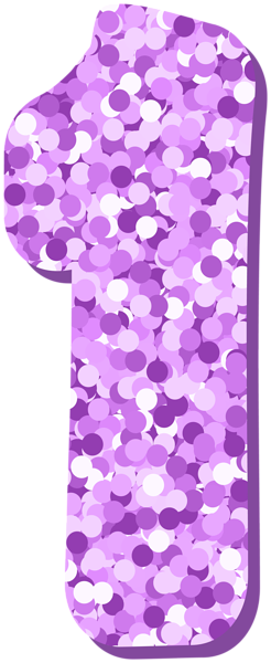 This png image - One 1 Number Violet Glitter PNG Clipart, is available for free download