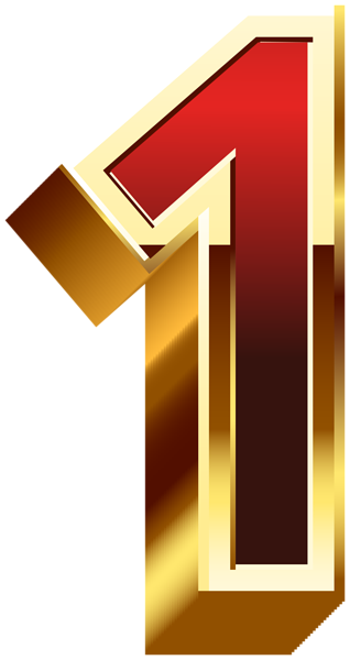 This png image - One Gold Red Number PNG Clip Art, is available for free download