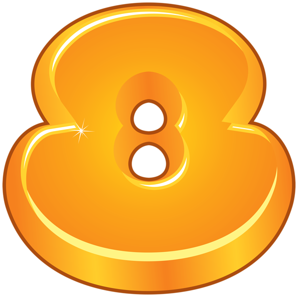 This png image - Orange Cartoon Number Eight PNG Clipart Image, is available for free download