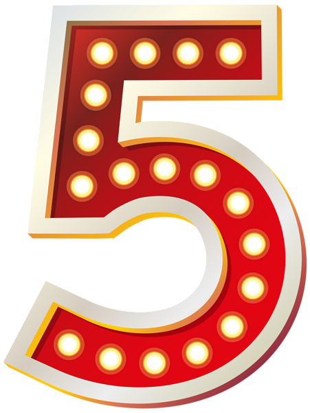 This png image - Red Number Five with Lights PNG Clip Art Image, is available for free download