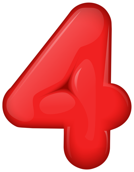 This png image - Red Number Four Transparent PNG Clip Art, is available for free download