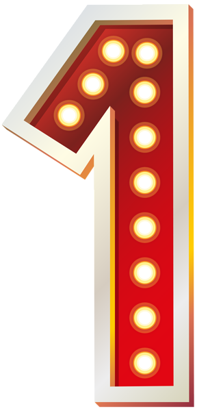 This png image - Red Number One with Lights PNG Clip Art Image, is available for free download