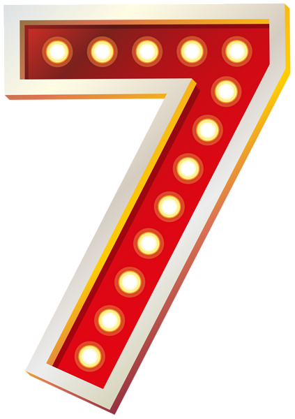 This png image - Red Number Seven with Lights PNG Clip Art Image, is available for free download