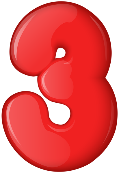 Red Number Three Transparent Png Clip Art